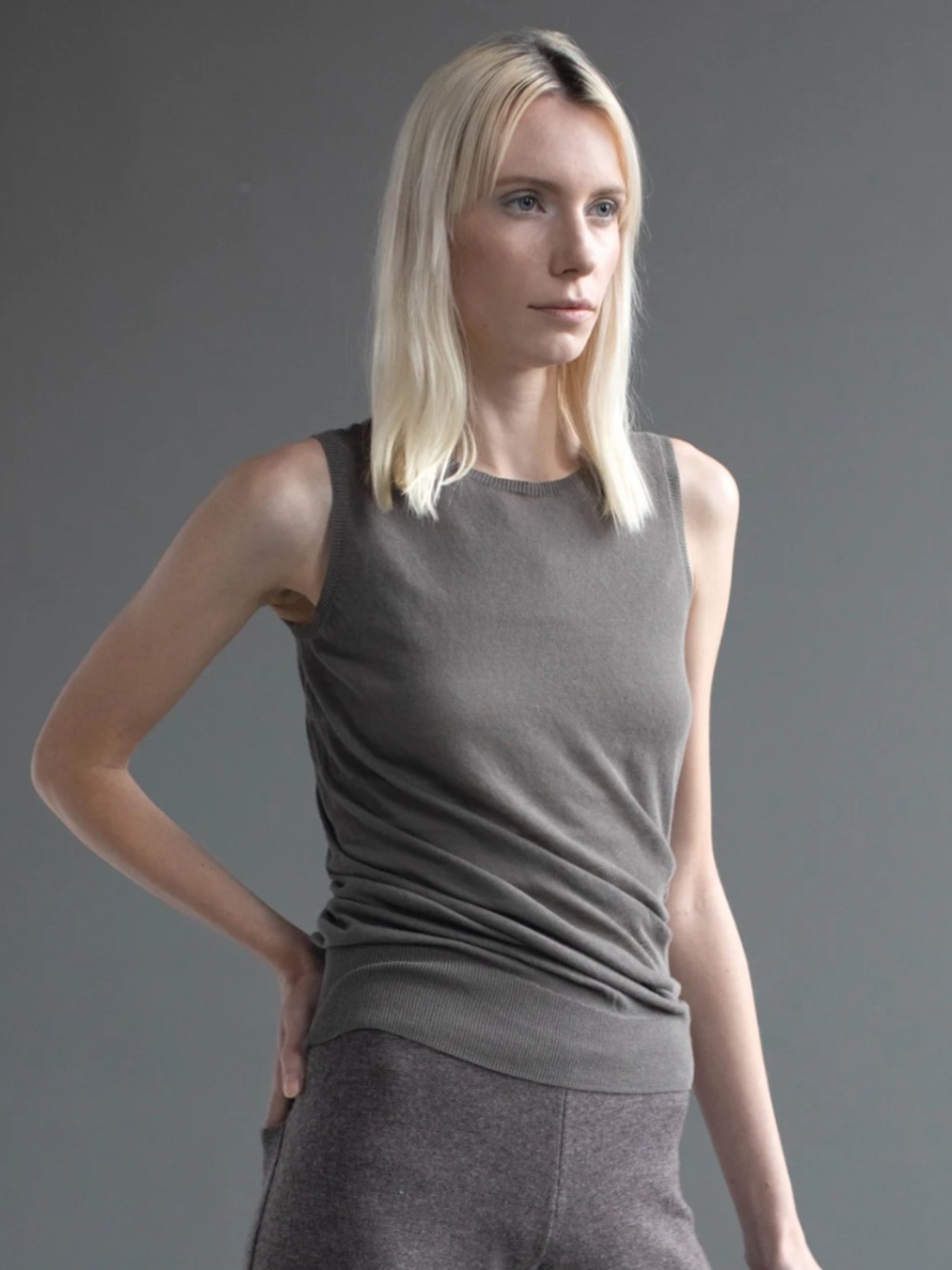 FEATHERWEIGHT TWISTING COTTON TANK TOP